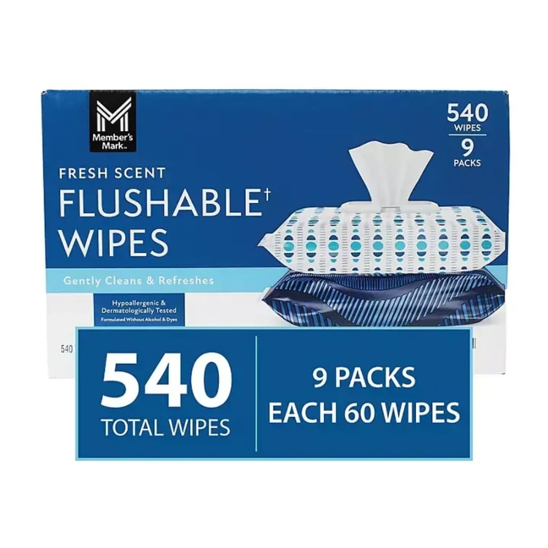Fresh Scent Flushable Wipes, 540 Count (540 Count (1 pack))