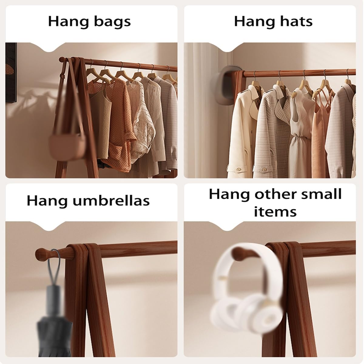 Hall Tree Wooden Freestanding, Coat Rack with storage,Multi-Purpose entryway storage for Hats, Coats, Scarves, Handbags in Hallway, Entryway, Bedroom(31.5 * 18.11 * 57.09in)