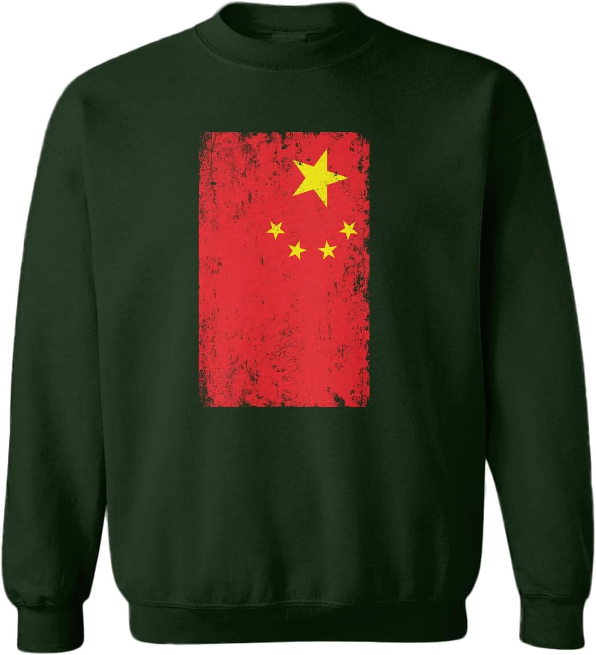 Tcombo Big Distressed China Flag Country Pride Toddler Fleece Crewneck Sweater