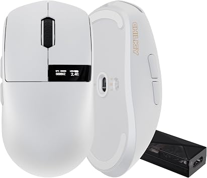 OOCTPK Chilkey Wireless Mouse, Glacier LW 8K L Gaming Mouse with LCD Screen, 8K Polling Rate, 30000 DPI Optical Tracking, 750 IPS, Bluetooth/2.4GHz/USB-C, 47g Ultra-Lightweight, 100 Million Clicks