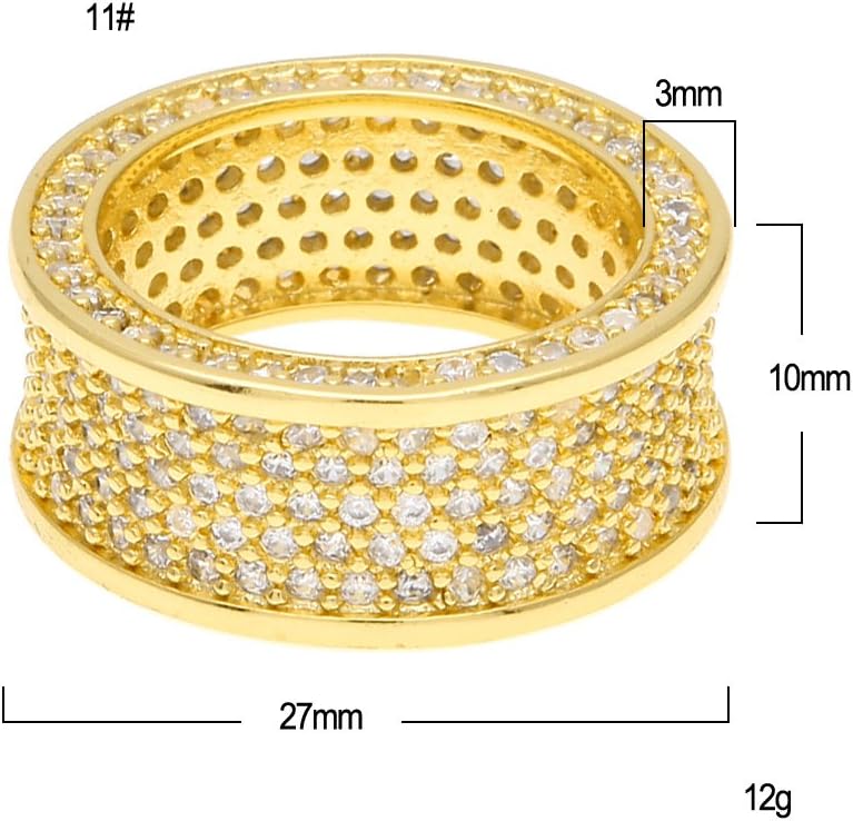Men’s Hip Hop CZ Ring – Gold or Silver Plated Iced Out Bling Statement Ring, Urban Fashion Jewelry Accessory