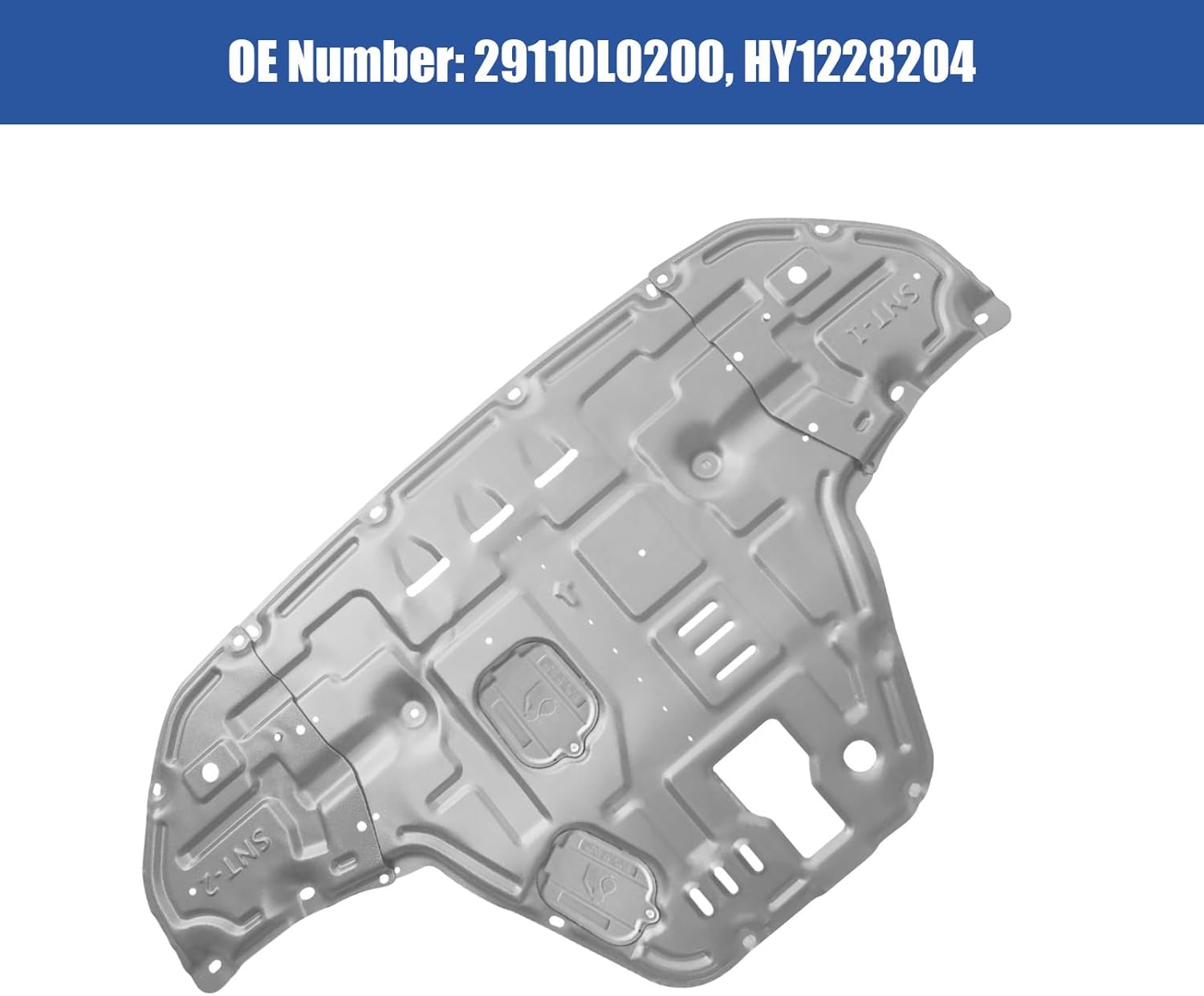 29110L0200 Engine Splash Shield Guard Compatible with Hyundai Sonata 2020 2021 2022 2023， Engine Case Guard Under Car Shield Cover OE 29110L0200, HY1228204 Engine Guard Mud Flaps w/Screw Hardware