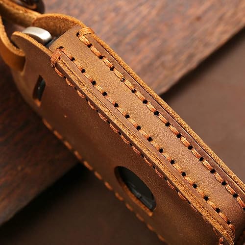 Miniatura 4 de ontto Funda de cuero para llavero Volvo S60 S80 V40 V60 con llavero protector completo Smart Remote Key Holder, Marrón