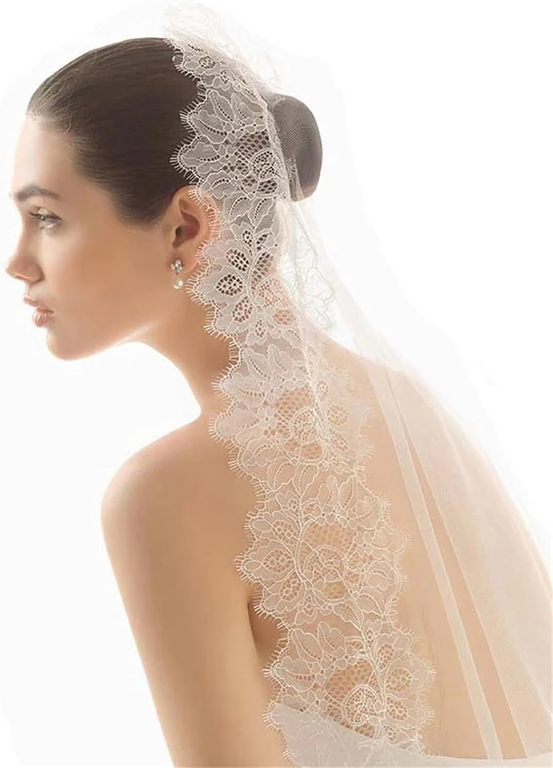 Wedding Veil 2pcs White Lace Bridal Veilcathedral Wedding Accessories Mariage Veil Custom Made Veil For Wedding