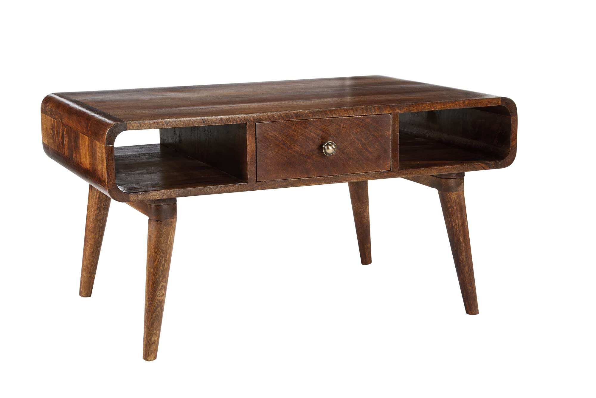 Elm home and garden Solid Dark Wood Coffee Table With Drawer 46cm High x 85cm Wide x 55cm Deep