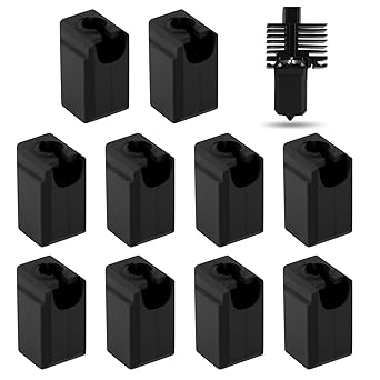 ENOMAKER Silicone Sock for Bamboo Lab X1,X1C,P1P,P1S,X1 Carbon Extruder Hotend, Heater Block Protective Silicone Cover, 300C Resistance,Non-Stick,3D Printer Nozzle Sleeve Print Head Nozzle Boot 10pcs