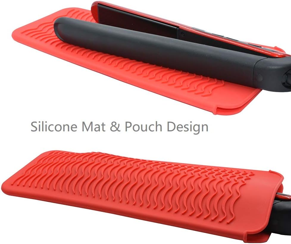 ZAXOP Resistant Silicone Mat Pouch for Flat Iron Curling Iron,Hot Hair Tools.(Red), 1 Pack - Image 5