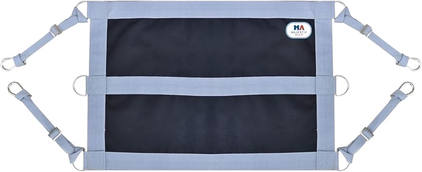 Majestic Ally 1200D 29"x19" Horse Stall Guard with Adjustable Straps and Hardware Grey Black