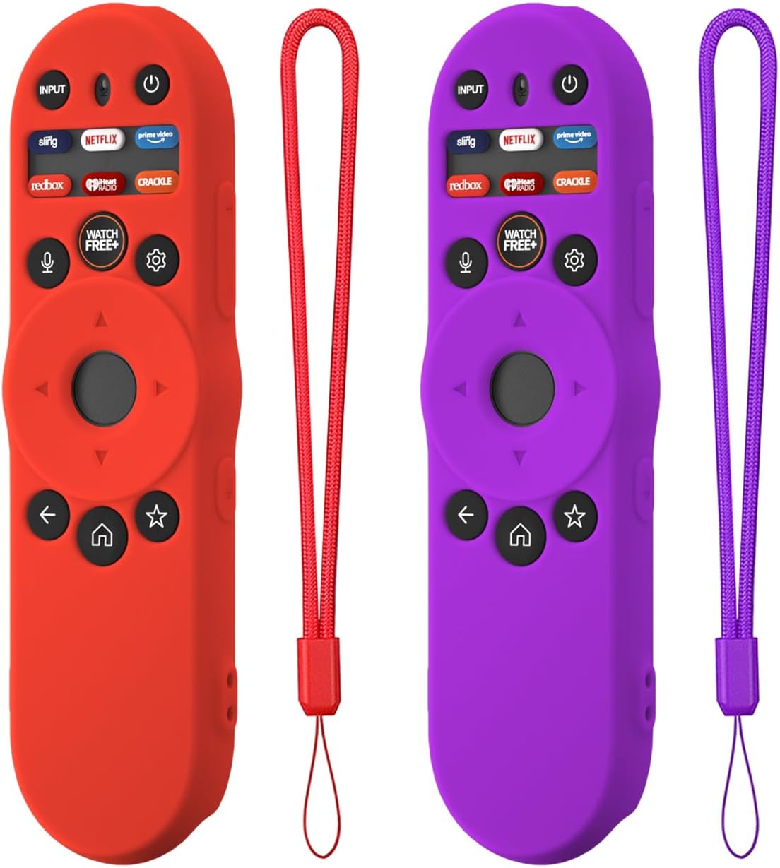 2 Pack Hi Color Remote Cover for Vizio TV Remote XRT270 Smart TV Remote 2023, Silicone Vizio Control Case Cover for VIZIO XRT270 Silicone Sleeve with Lanyard(Red+Purple)