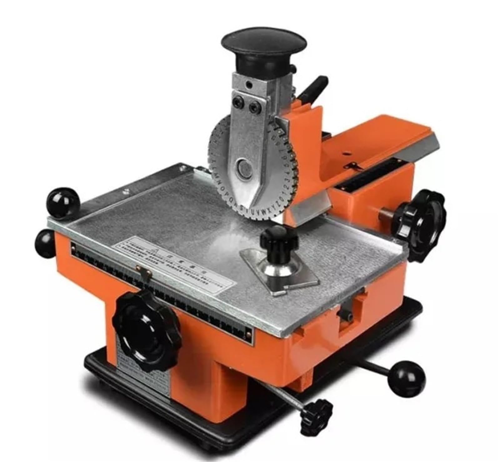 YL-360 Semi-Automatic Pneumatic Marking Machine Nameplate Engraving Machine with Fixture +2/2.5/3/ 4mm Character Wheel(4mm)