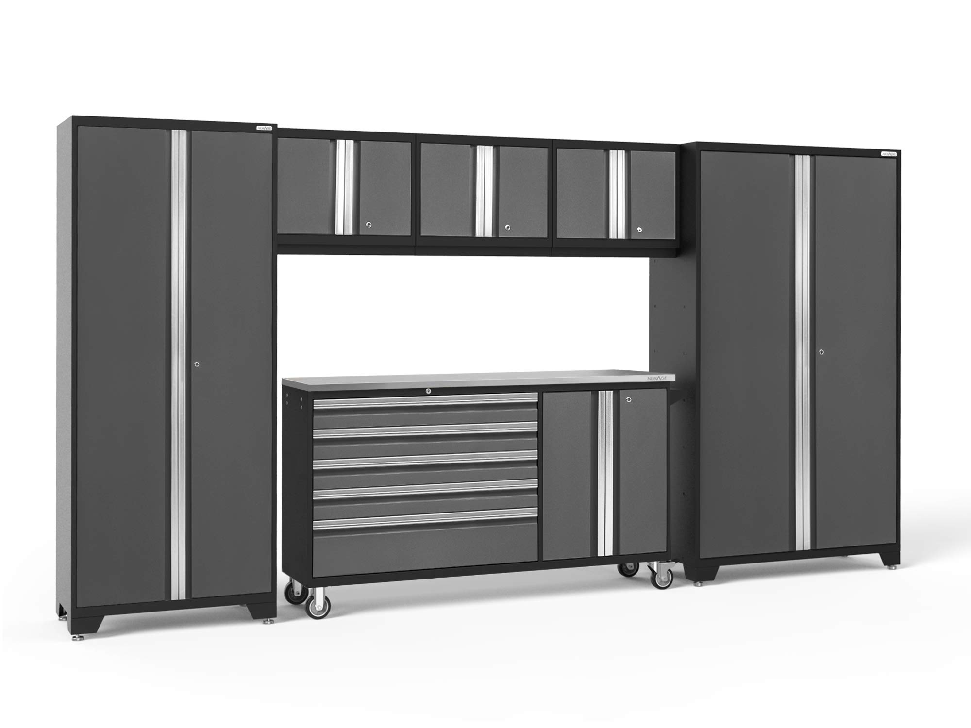 NEWAGE PRODUCTS INC. Bold Series Gray 6 Piece Set, Garage Cabinets, 50485