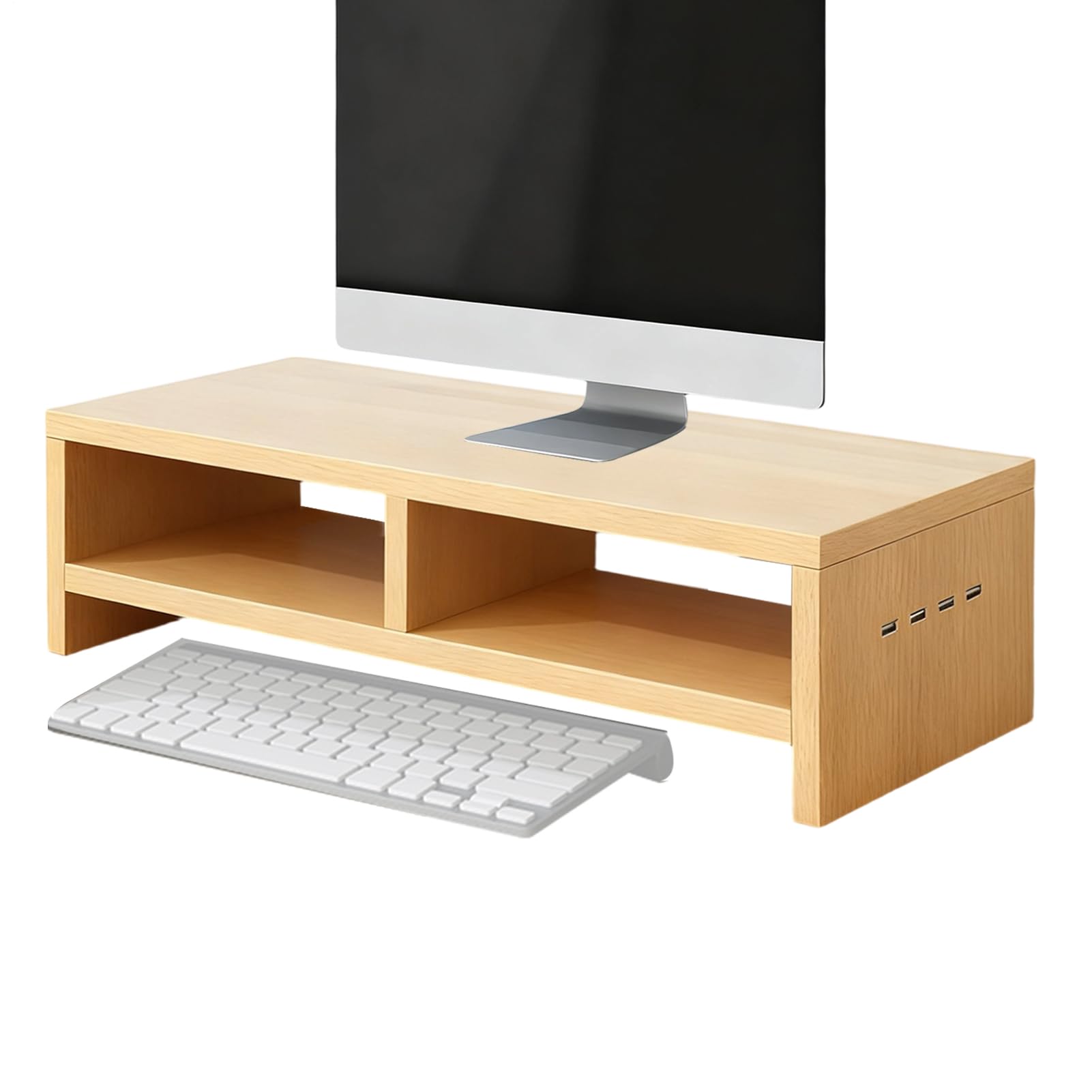 Supporto Monitor Organizzatore Scrivania | Ripiano Da Tavolo Per Monitor Con Spazio Di Archiviazione Per Computer Portatile Elettronica Ufficio Domestico Studio Lavoro