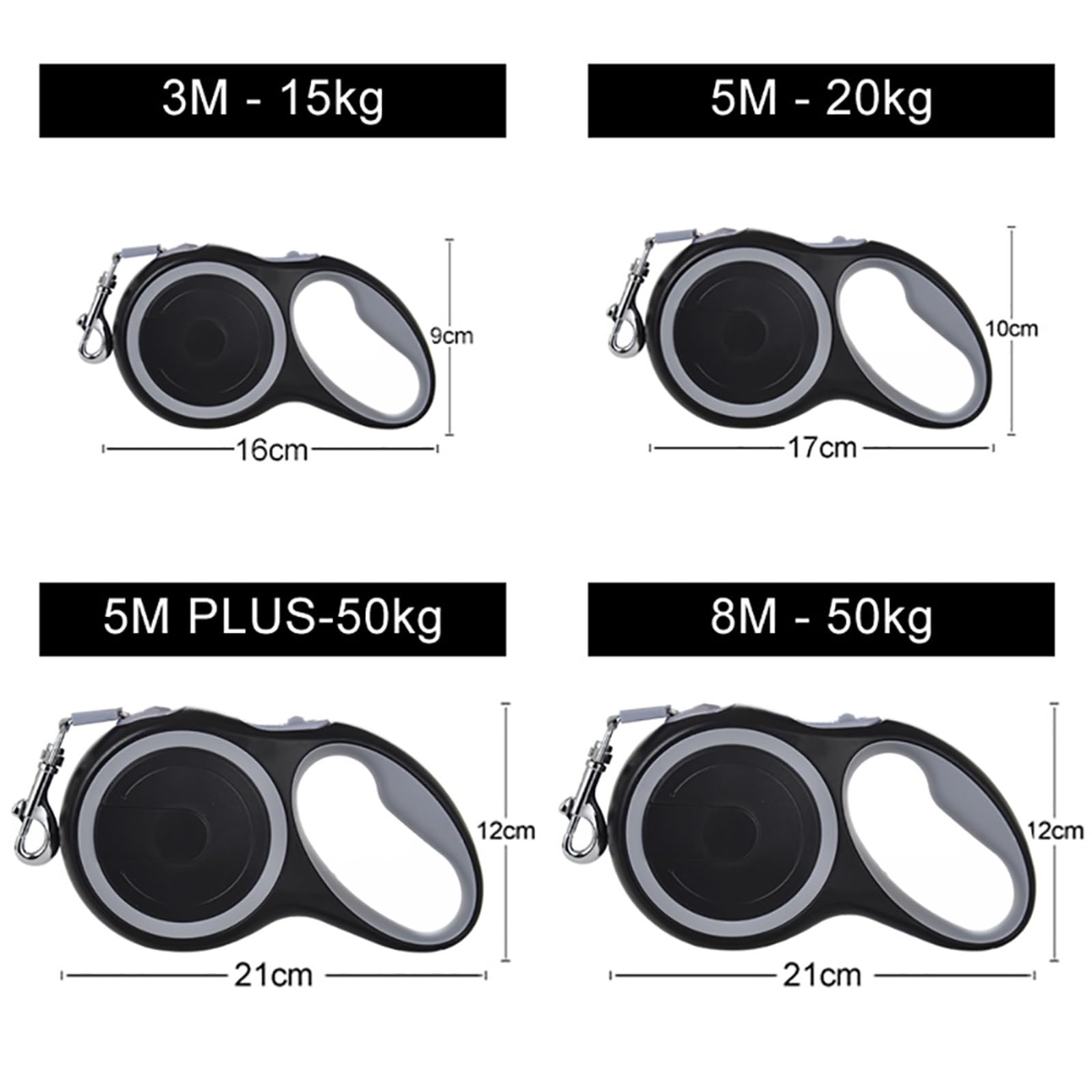 Correa retráctil para perro de 3 m, 5 m, 8 m, 50 kg, accesorios para perros pequeños, cuerda ajustable y duradera para caminar (rosa, 8 m - 50 kg)