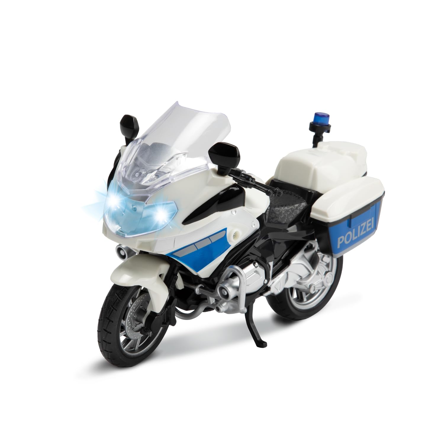 Toi-Toys 29654B Moto de Police 1:20 avec lumière et Son, modèle de Moto de Police, Blanc