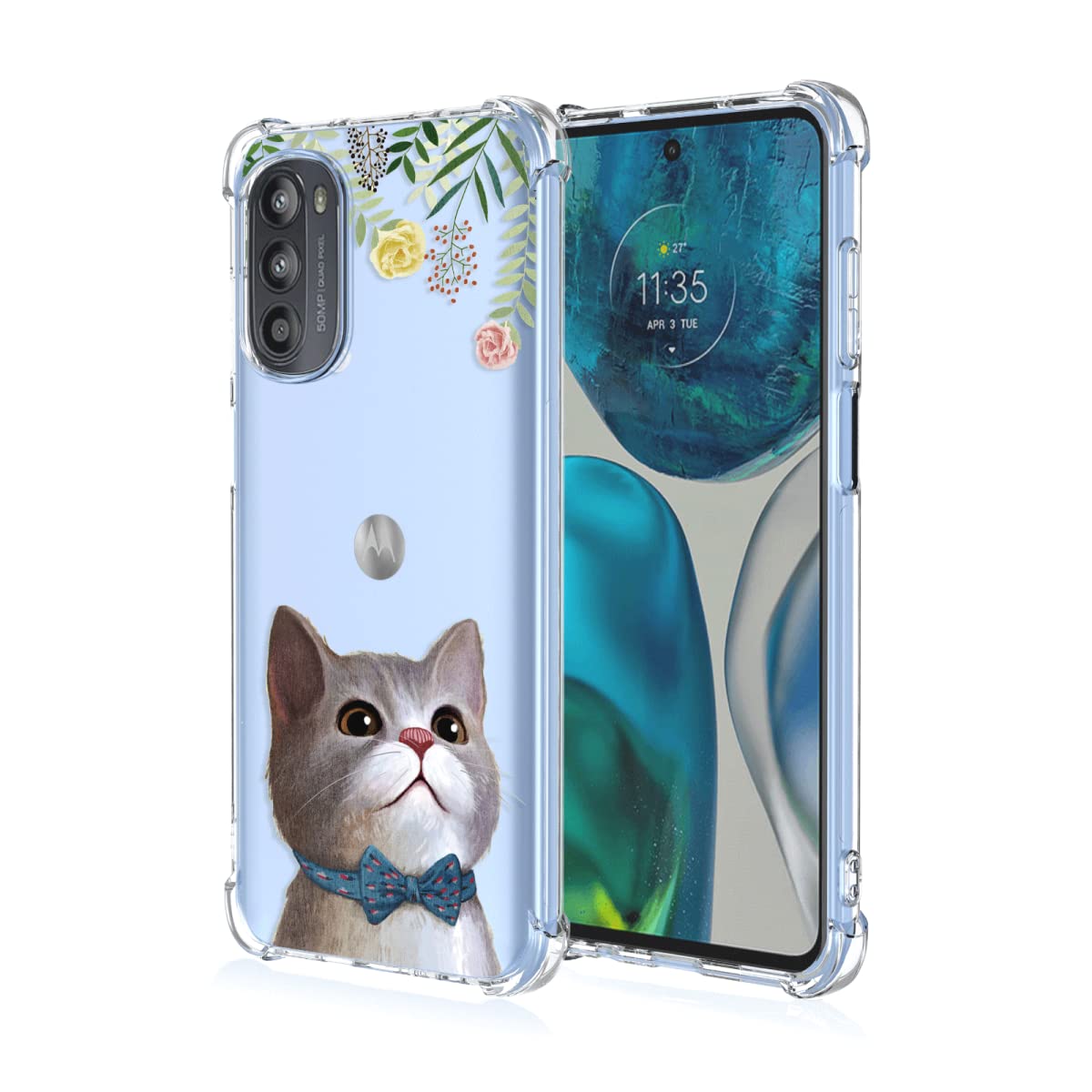 SEMONE Funda Para Motorola Moto G52 / Moto G82 5G Translúcido Carcasa Hard PC Y Silicona TPU