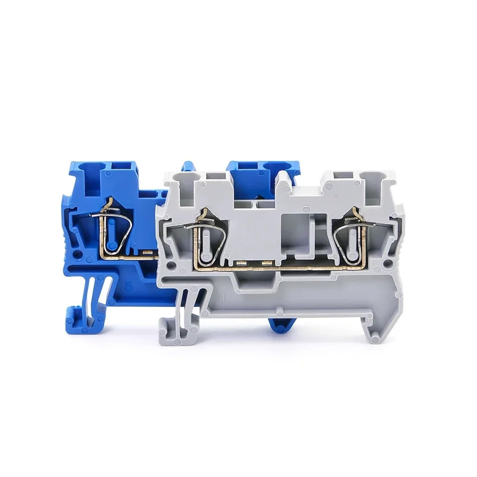 Morsettiera a molla for guida DIN da 100 pezzi ST-2.5 Connettore a molla con collegamento a trazione, filo di rame senza viti, conduttore ST2.5(Blue)
