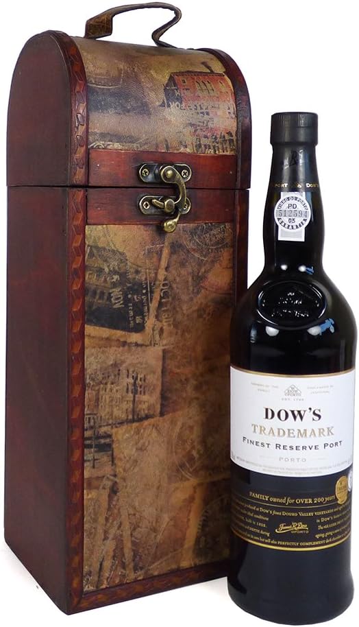 70cl Dow's Trademark Finest Reserve Port in our Wooden Replica Chest - Gift idea for Mum, Valentines for him or her, Mothers Day, Wedding, Anniversary, Birthday, Corporate and Business