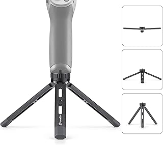 zeadio Adjustable Metal Tripod, 4 Adjustable Heights Desktop Tabletop Tripod Stand, Fits for Smooth 4, Crane Plus, Osmo Mobile, Ronin-S, Vimble 2, Gimble Handle Grip Stabilizer and All Cameras