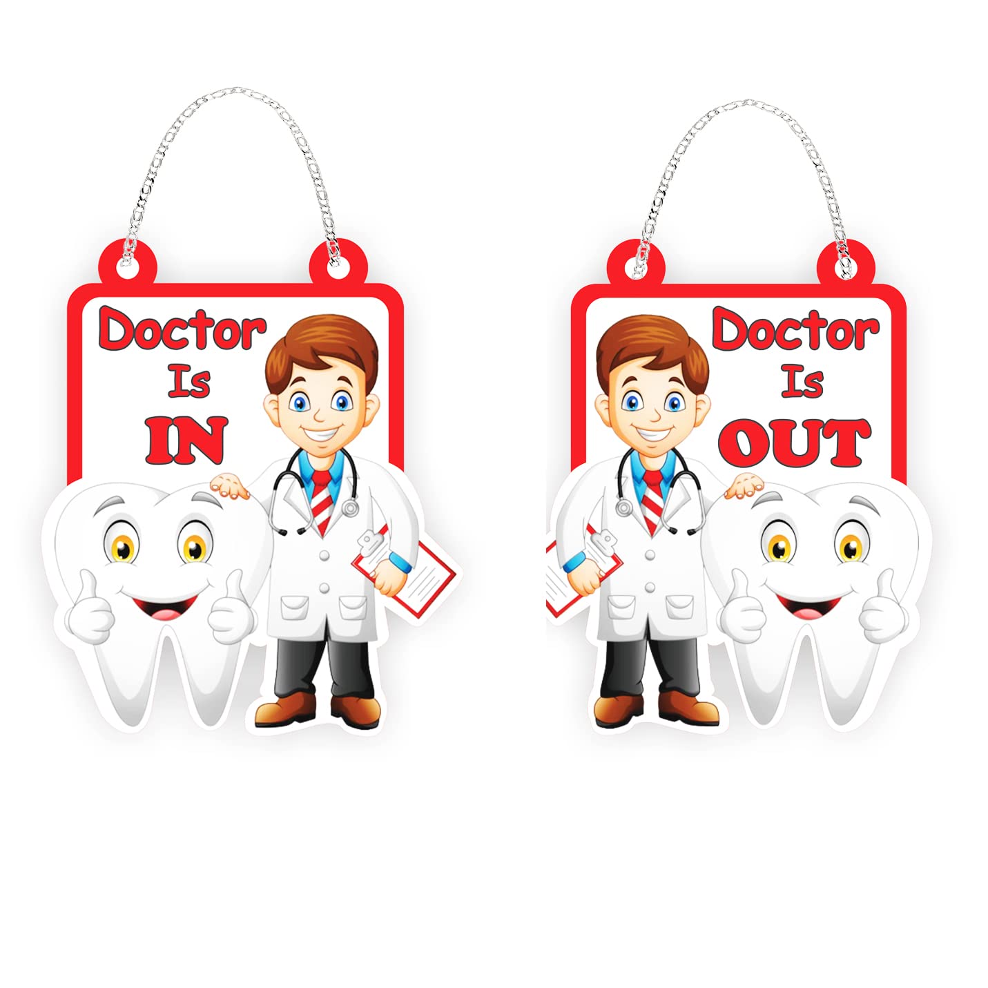 Unique Dents Doctor In and Out Pack of 2 Dental interior | In and Out for Dental Clinic | Dental Decorative Products