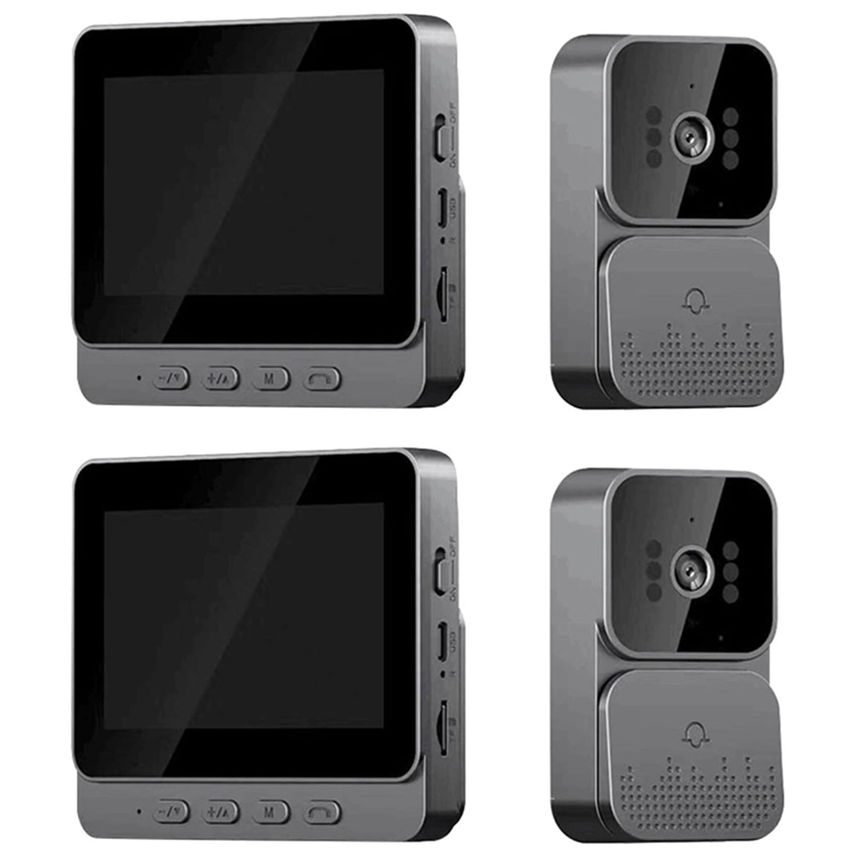 2X Doorbell Video Intercom Camera Inteligente Wireless By Night Vision 4.3inch Screen for Security Smart Home Apartment