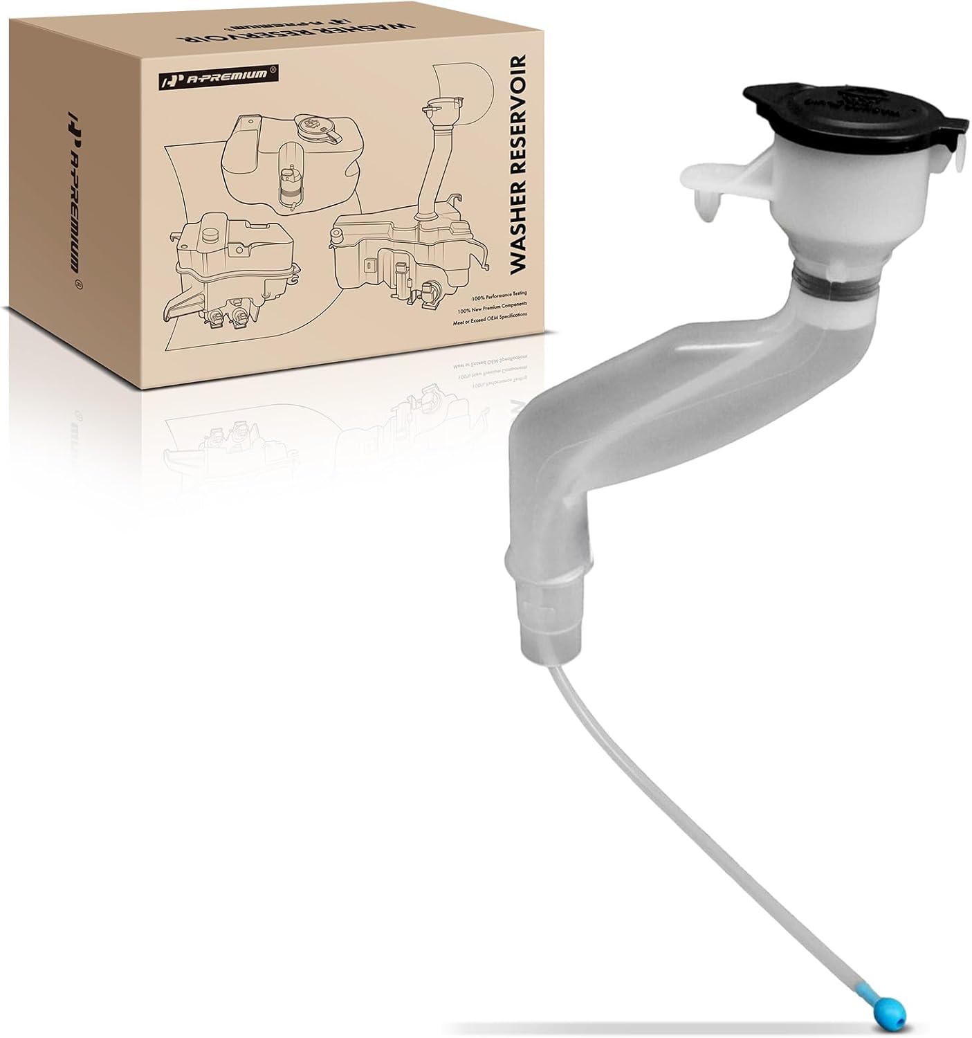 A-Premium Washer Fluid Reservoir Filler Pipe Compatible with Toyota Prius 2010-2013, Prius Plug-In 2012-2013, Prius V 2012-2013 - with Indicator & Cap & Inlet