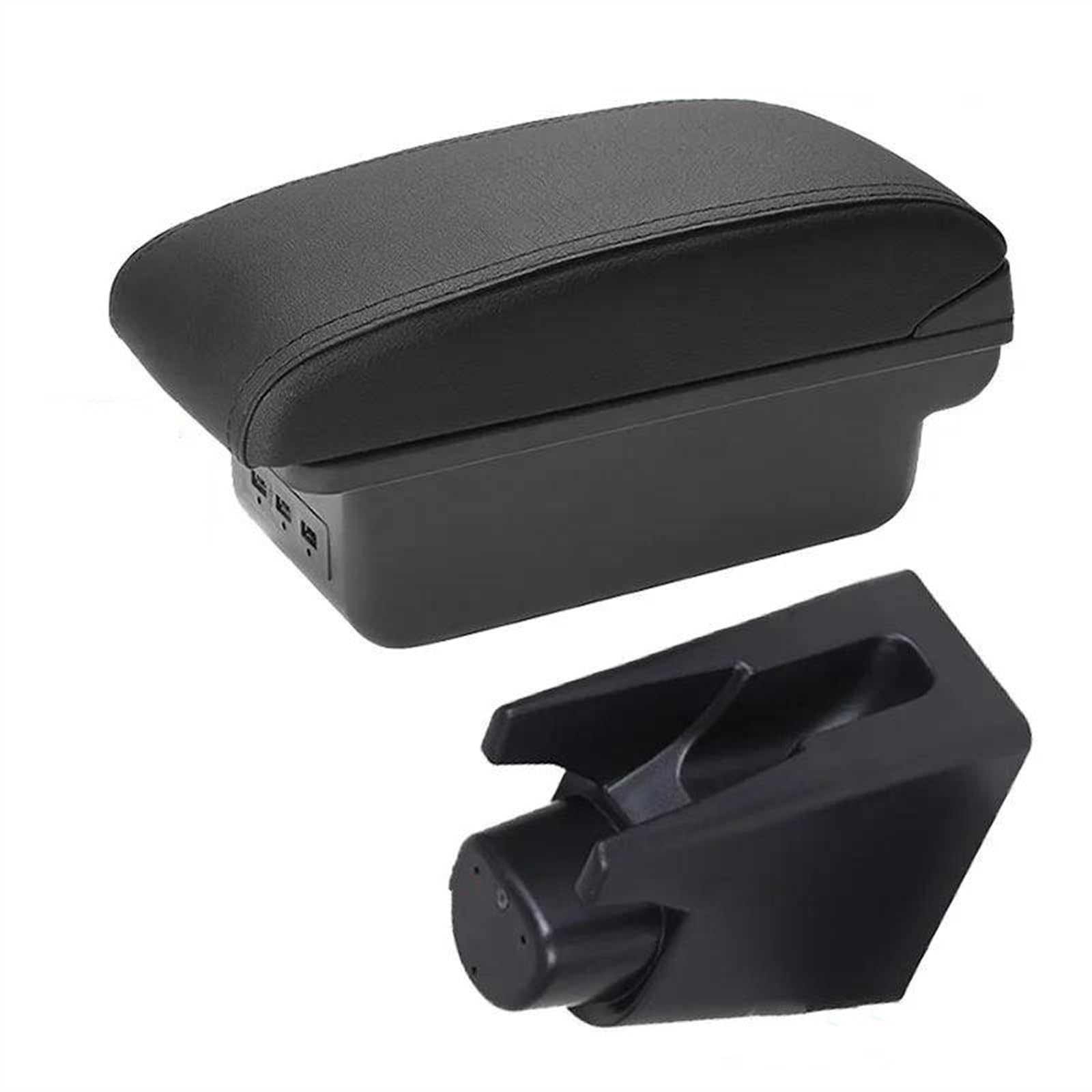 NMJLQW Storage Rack Car Center Console Storage Box Multifunctional Storage Box Interior Accessories For Citroen C1(2 Black line 3USB)