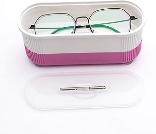 AJIEKJDSV Limpiador ultrasónico de gafas, limpieza de lentes de contacto, anillos de reloj, limpiadores de joyas, máquina, herramientas de joyería for joyero, rosa