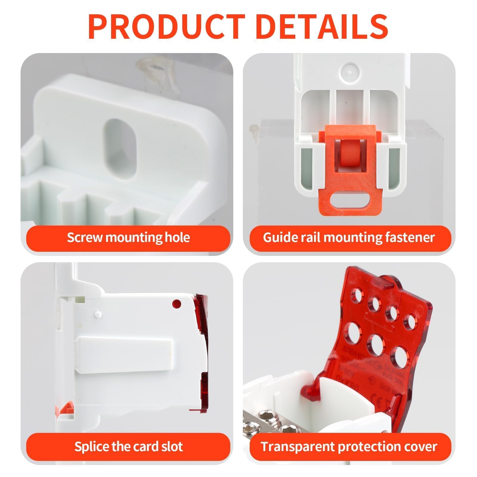 Morsettiera UKK-80A 690V - Scatola di giunzione splitter elettrico morsettiera guida DIN con coperchio di protezione per armadi di distribuzione ad alta tensione