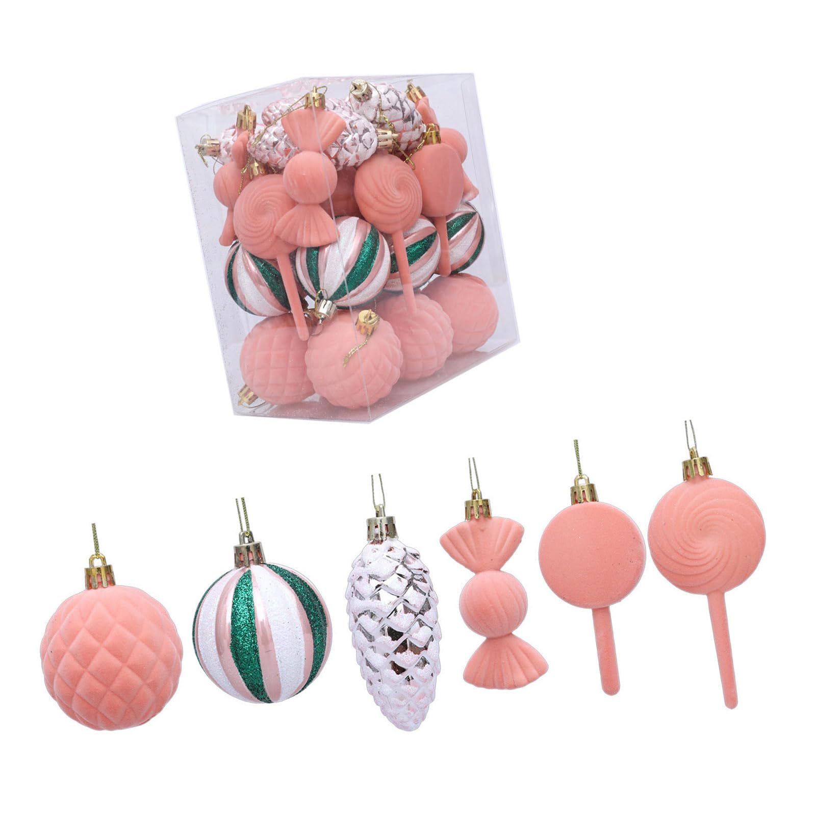 Elnwnnkc 30Pcs Decorative Flocking Christmas Ball Great for Themed Decorations Christmas Tree Accessories Bulk Ornamentation