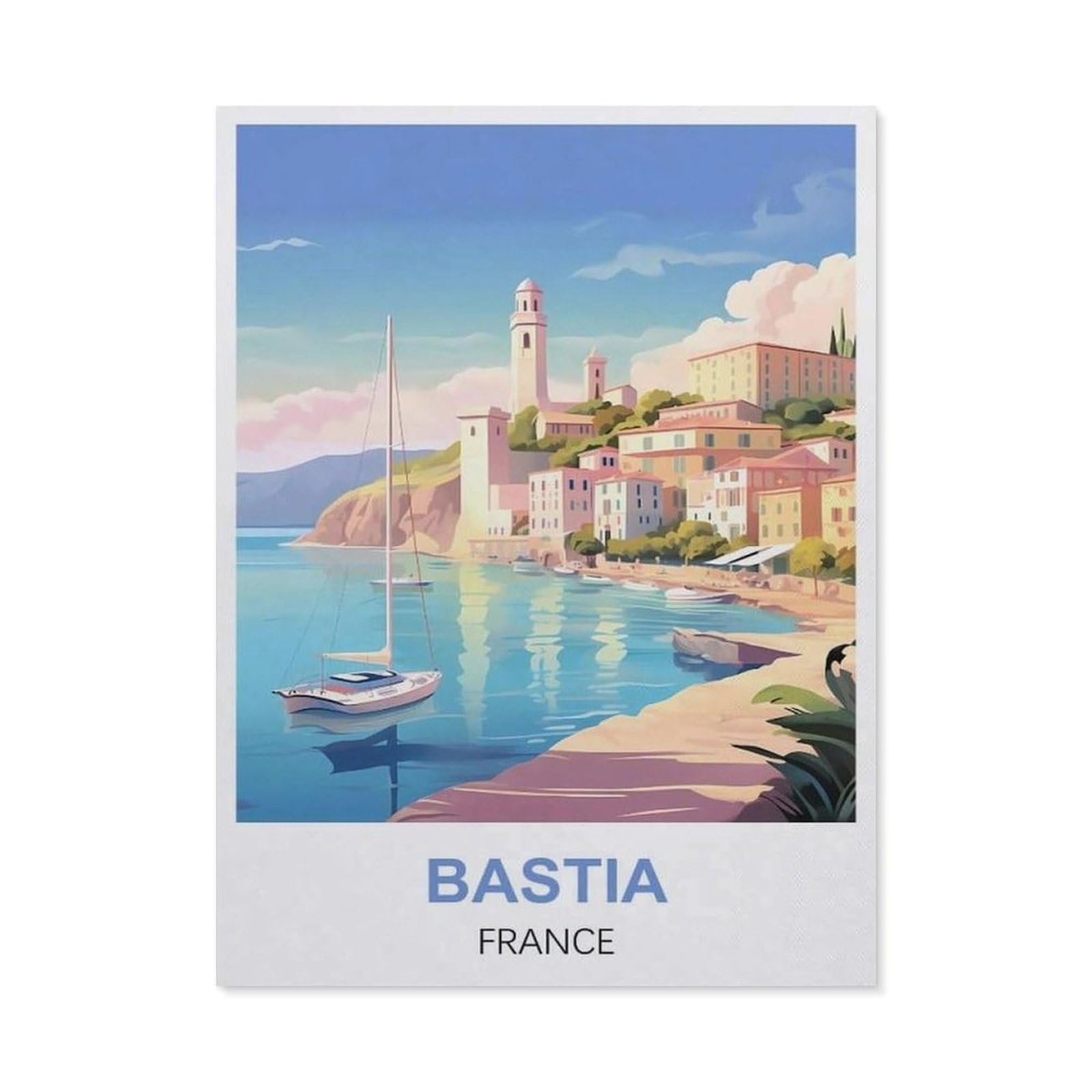 Vintage Art Metal Signs Funny Sign，Bastia France(15x30cm）