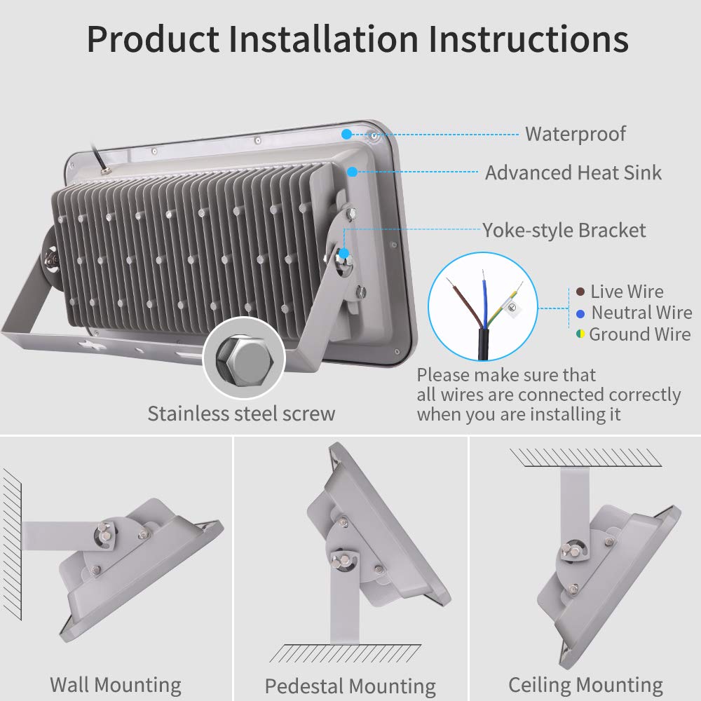 LED Strahler 800W 80000LM Fluter Flutlicht Außenstrahler - 2Pcs 6500K Kaltweiß Superhell Scheinwerfer Wandleuchte, IP65 Wasserfest Innen- Außenbeleuchtung für Garten Hof Garage Hotel Rasen