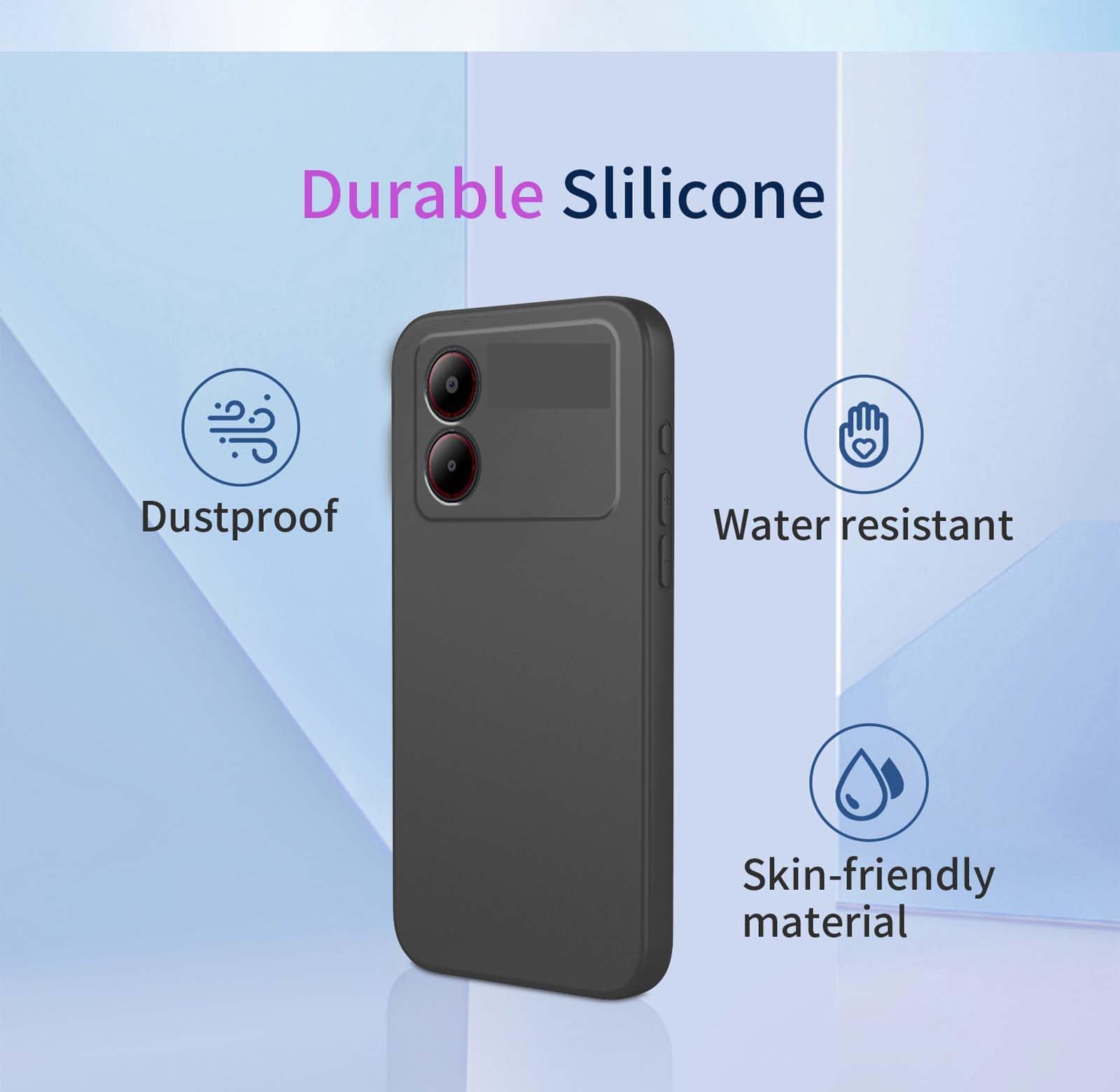 SEAHAI Cover per ZTE Blade A34, Custodia Ultra Sottile in Silicone Liquido Gel Morbida con Design Dell'airbag Antiurto, Elegante Matte TPU Bumper Case Cover - Blu