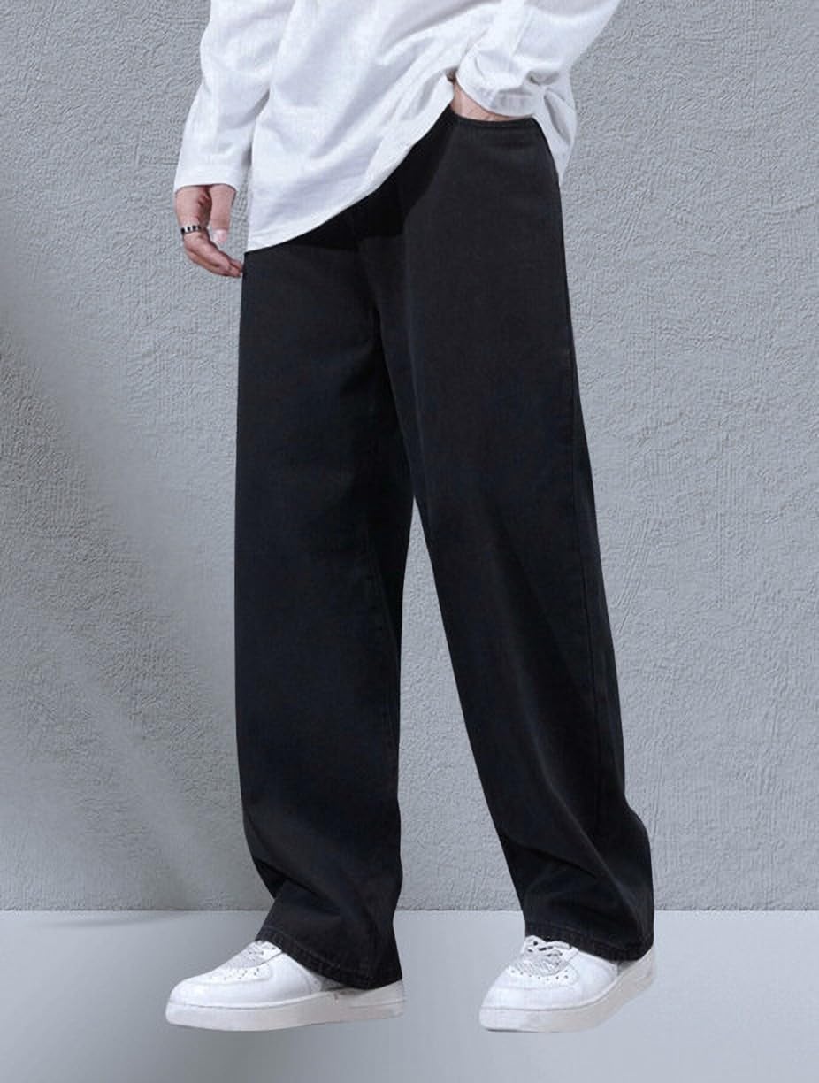 veltick Mens Black Baggy Jeans (VLT-Black-212)-picture-22