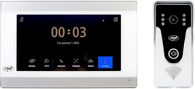 PNI Videoportero Inteligente SafeHome PT750 WiFi HD, P2P, Monitor Interior, aplicación dedicada Tuya Smart, integración en escenarios y automatizaciones Inteligentes