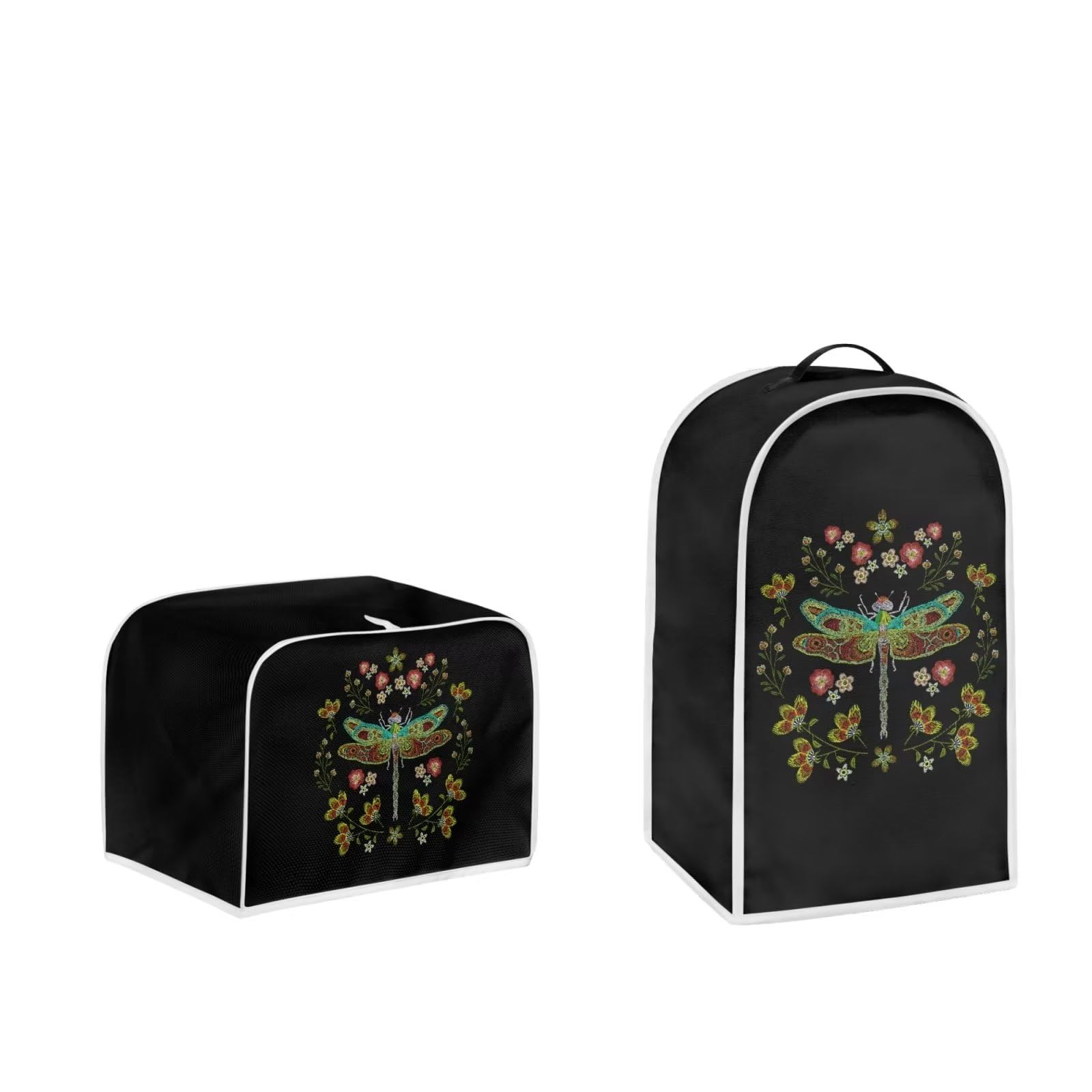 doginthehole Dragonfly Blender Cover and Bread Toaster Oven Dustproof Cover, Kitchen Appliance Covers Stes for Stand Mixer or Coffee Machine, 4 Slice Toaster Covers