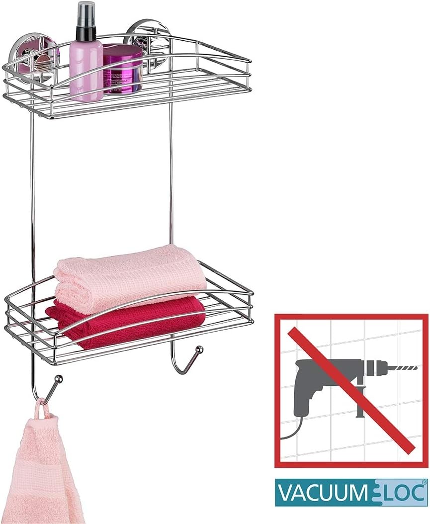 WENKO 20886100 Vacuum-Loc 2-Tier Wall Rack