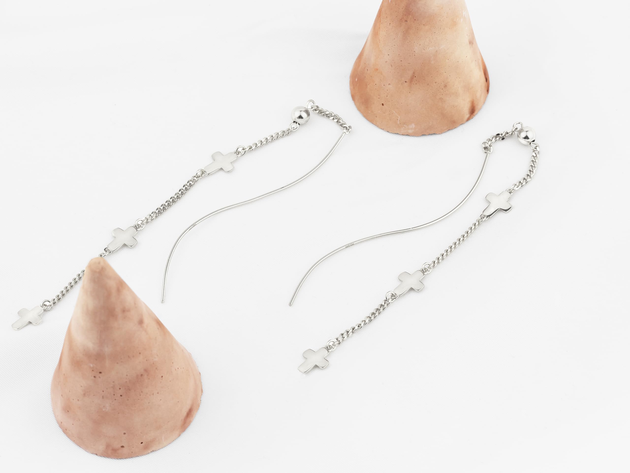 SOFIA MILANI - Damen Ohrringe 925 Silber - Kreuz Kugel Kette Ohrhänger