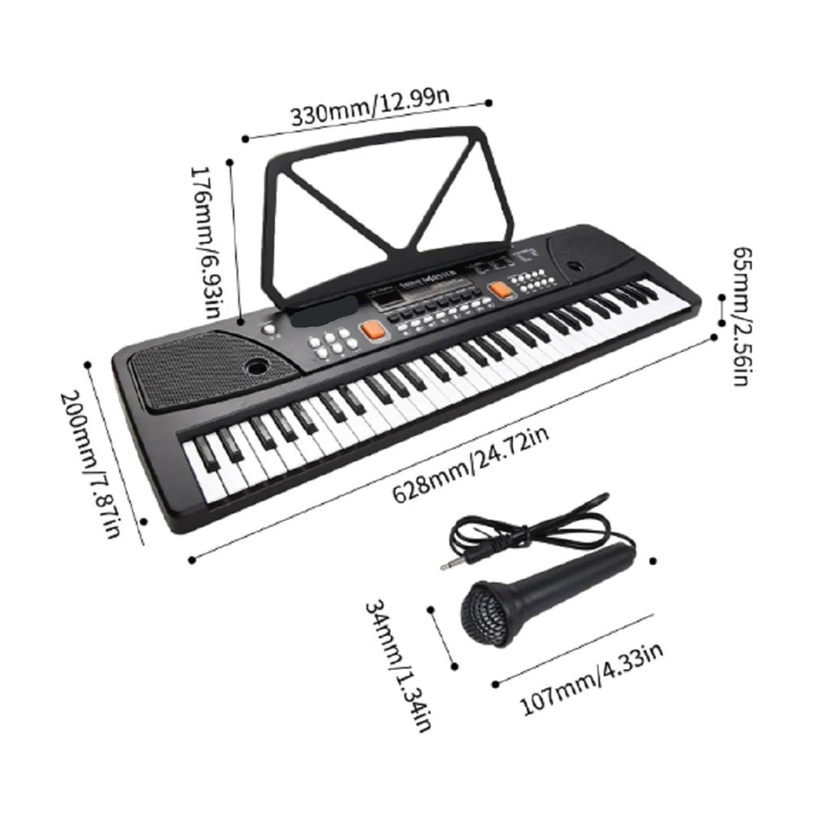 dorosłych klawiatura elektroniczna 61-klawiszowa Klawiatura Elektroniczna Wielofunkcyjne Pianino Elektryczne Z Podwójnymi Głośnikami Stereo LED Instrument Klawiszowy
