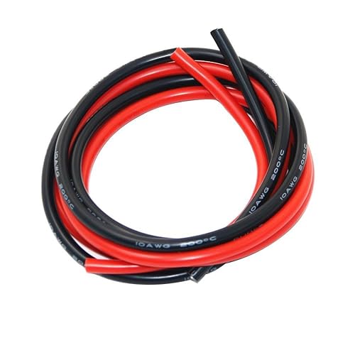 Miniatura 1 de BNTECHGO cable de caucho de silicona calibre 10 de 20 pies 10 pies negros y 10 pies rojos 600 voltios 200 grados centígrados resistente a altas