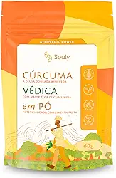 Cúrcuma Védica Souly Pura Orgânica Com Pimenta Preta 60g Pó