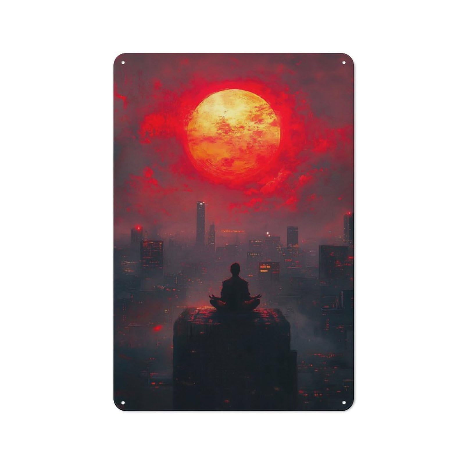Junmoney Cityscape Humanity Vintage Tin Sign 30X20cm For Guest Room Or Hallway, Suited To Home Decor Collectors