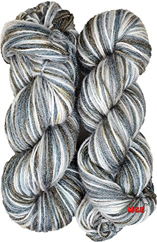 Image of M.G Rangoli Multi Grey (500 gm) Wool Hank Hand Knitting Wool /Art Craft Soft Fingering Crochet Hook Yarn, Needle Knitting Yarn Thread Dyed
