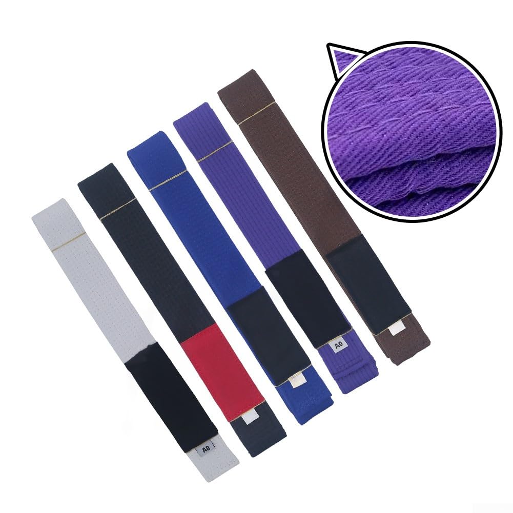 Ceinture de jiu-jitsu brésilien Mat-Durable avec coutures renforcées et bande de classement clairement définie pour une utilisation régulière (A 2 Blanc)