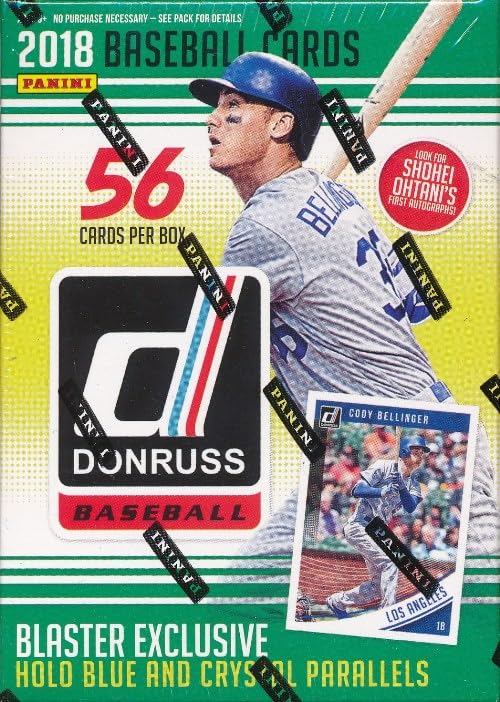 2018 Donruss Baseball EXCLUSIVE Factory Sealed Retail Box with SPECIAL HOLO BLUE & CRYSTAL PARALLELS! Look for Autographs of SHOEHEI OHTANI, Aaron Judge,Derek Jeter & More!