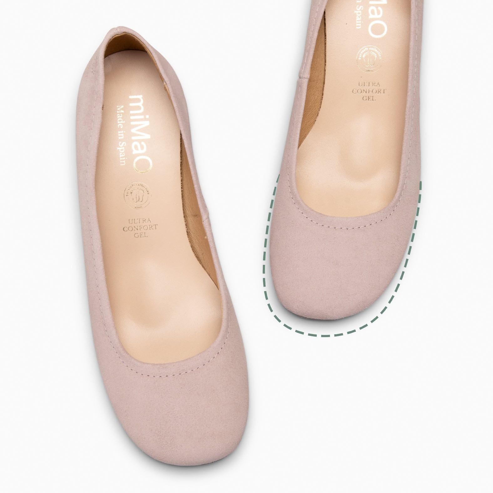 miMaO. Zapatos Anchos de tacón en Piel con Plantilla de Gel. Hecho en España