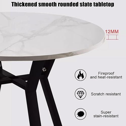 Miniatura 4 de YVYKFZD Juego de mesa y silla para sala de recepción de oficina, mesa de café, mesa de comedor de cocina, mesa de conferencias redonda simple, mesa