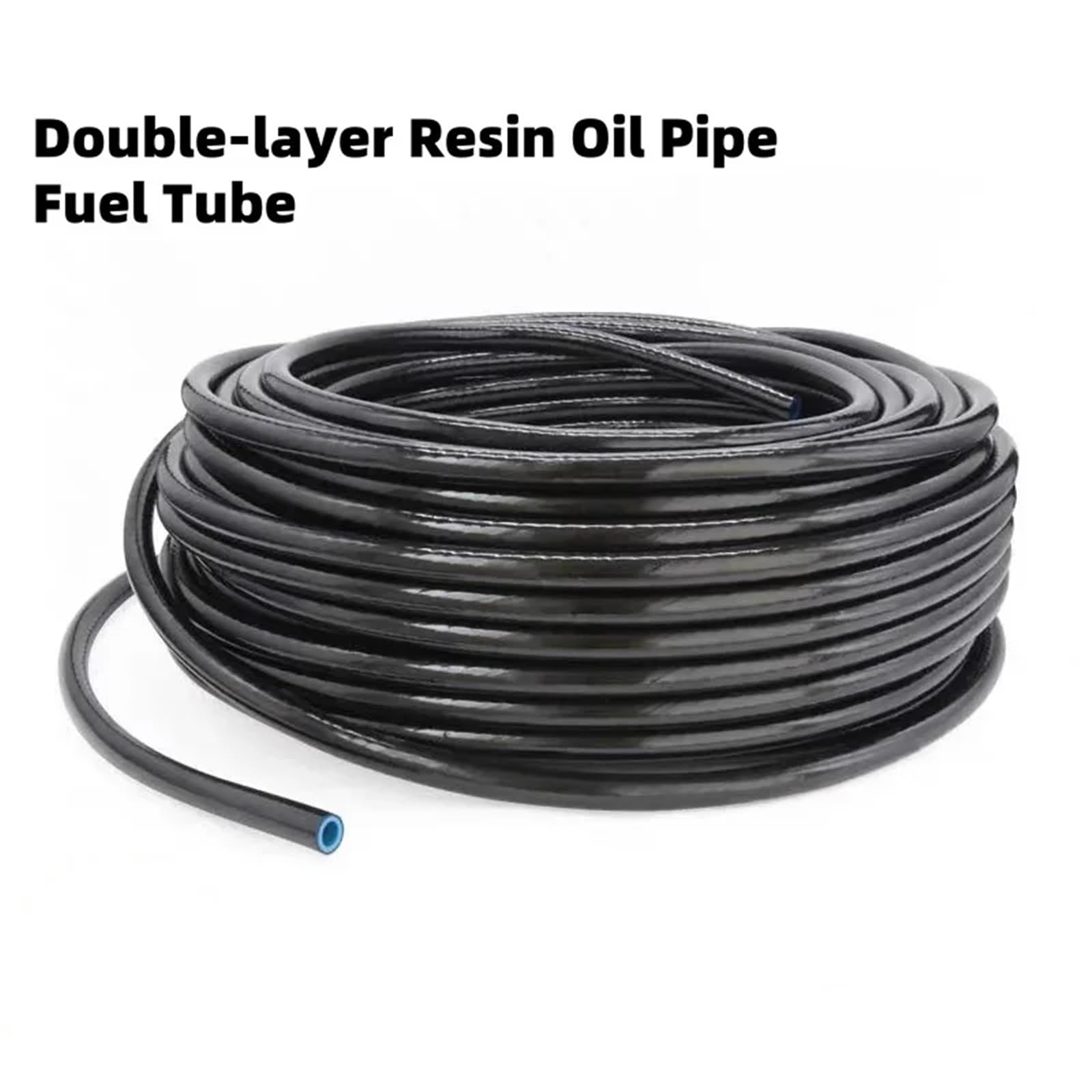 Tubo Gasolina Moto Tubo de aceite de resina de doble capa de 1M, tubo de combustible, tubo de sujeción de alambre resistente al aceite, manguera de gasolina, tubería diésel, núcleo negro de 6 ~ 14mm(5