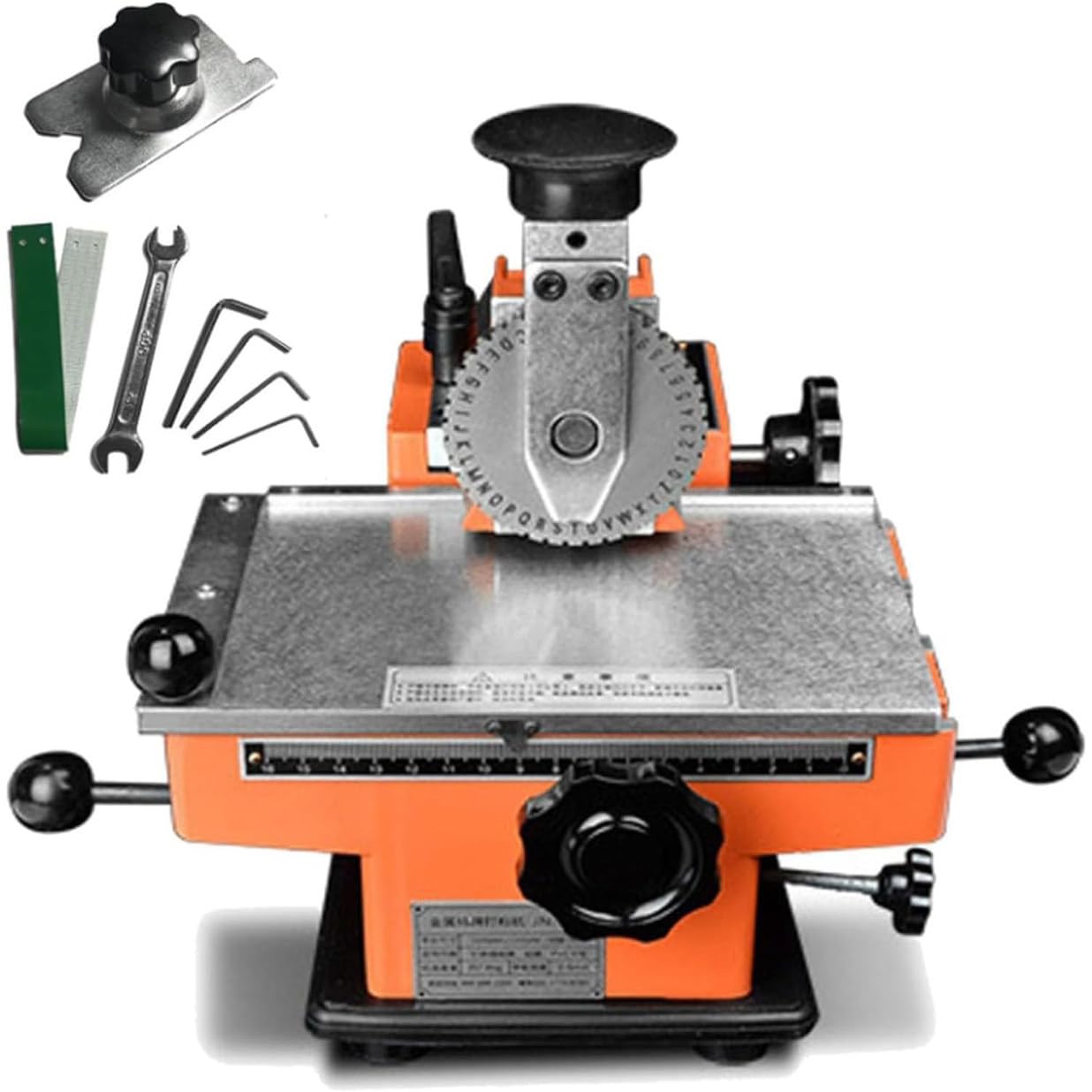 Stampatrice in metallo, goffratrice semiautomatica per targhette, etichette, piastrine per cani, ruote opzionali per un facile utilizzo, perfetta per artigianato e identificazione