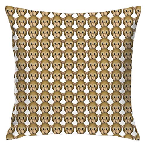 NA Coussins décoratifs Couvre-oreillers Double Face taies d'oreiller taie d'oreiller canapé Coussin Singe Emoji