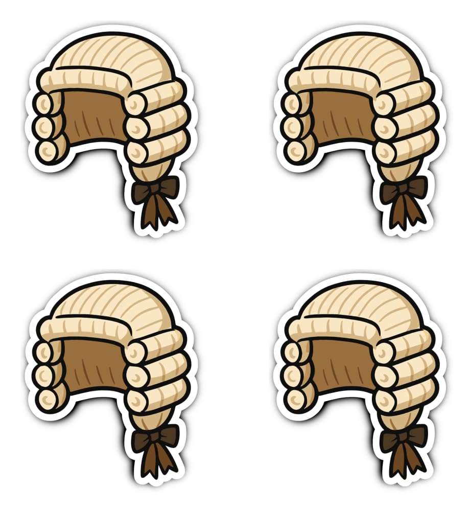 Havati Vibe Sticker. Sticker 100 Mm Pack Of 4 Xl Judge Wig Vinyl Sticker For Jurist Wall